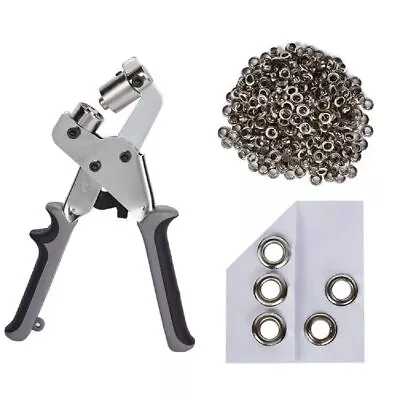 Grommet Tool Kit Press Pliers 500 3/8  Metal Grommets Included Compatible For An • $34.99