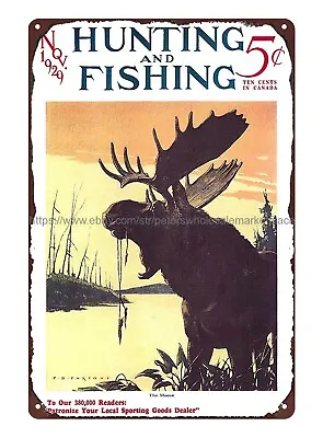 Hunting And Fishing 1929 Moose Lake Metal Tin Sign Plaque Metal Garage Signs • $18.93