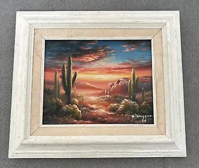 Bernard B. Duggan Oil Painting On Canvas 8x10 Signed Western Desert Sunset EG • $75