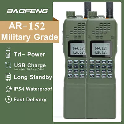 2pack Baofeng Ar-152 Dual Band Powerful Military Walkie Talkie Two Way Radio 15w • $189.99