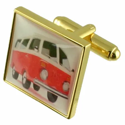 £24.99 • Buy Gold Vw Campervan Novelty Cufflinks With Pouch