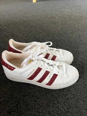 $39.99 • Buy Adidas Womens Stan Smith White/ Burgundy Sneaker - Size 8US