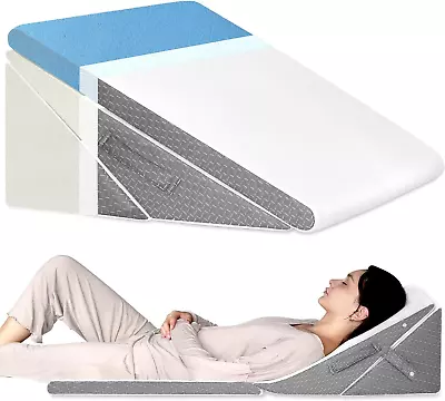 Bed Wedge Pillow For Sleeping 7.5 & 9 & 11 & 12 Inch Adjustable Memory Foam Tri • $61.99
