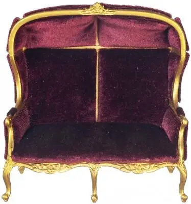 Dollhouse Red Medieval Double Porter Chair JBM Miniature Hall Furniture 1:12 • $142.99