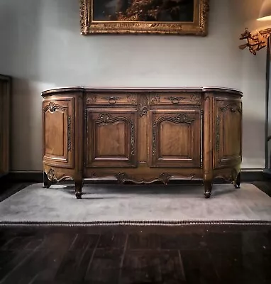 £975 • Buy Vintage French Louis XV Rococo Style Carved Fruitwood Buffet Sideboard