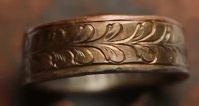 US Quarter Coin Ring Size 7.5 Hand Engraved Leaf Design • $29