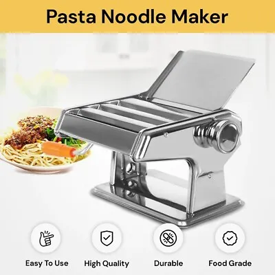 Pasta Noodle Maker Roll Machine Cutter For Fresh Spaghetti 9 Thickness Settings • $56.99