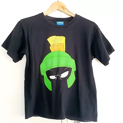 Vintage Marvin The Martian T-shirt Movieworld Size 12 Black Looney Tunes • $24.95