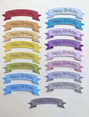 Mixed Happy Birthday Card Making Banners Embellishments Sentiments Card Toppers • £3.85