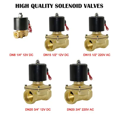 $22.99 • Buy 2 Way Solenoid Valve Air Water N/C Gas Oil Normally Closed 12v 240v BSP AU