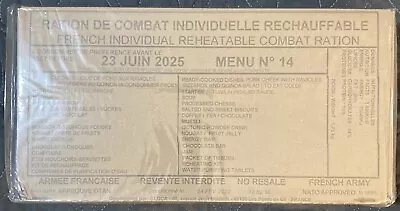 French Army Food Ration #14 RCIR Military MRE In Us • $85