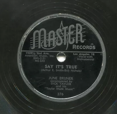 JUNE BRUNER (Say It's True / Magical Moon) POP  78 RPM  RECORD • $15