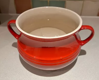 Le Creuset Large Casserole 4L Bean Soup Pot Double Handle RED No Lid - Stoneware • £25