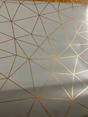 STICKY BACK PLASTIC D C FIX GEOMETRIC TICO GOLD SELF ADHESIVE VINYL 2m X 45cm • £9.63