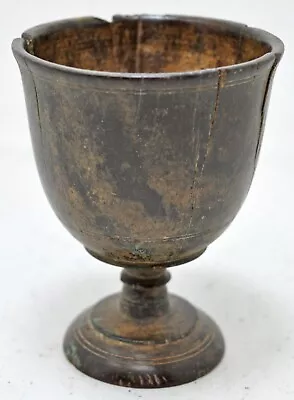 Antque Wooden Drinking Cup Glass Goblet Original Old Hand Crafted • $87.21