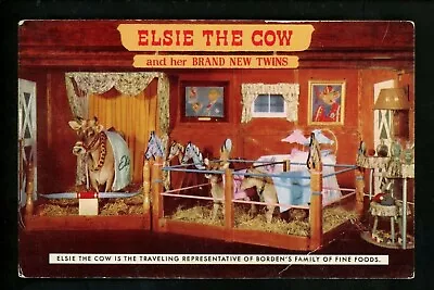 Advertising Vintage Postcard Elsie The Cow And Her Twins Borden's Foods • $5.99