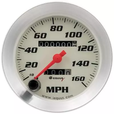 Equus E8076 Gauge Speedo 3.4  160 MPH 270 Degree Sweep Mech White Silver • $127.14