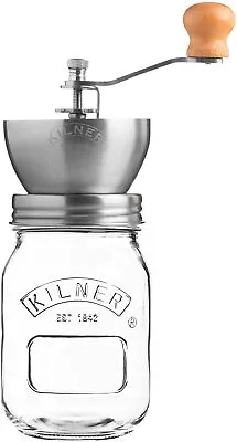 Kilner Manual Coffee Grinder With Preserve Jar 0.5L And 2 Piece Lid • £32.22