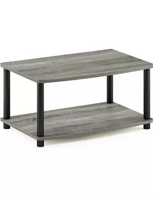 NEW - Turn-N-Tube No Tools 2-Tier Elevated TV Stand French Oak Grey/Black • $20