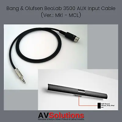 BeoLab 3500 Mk1 (MCL) Cable IPod/iPad/iPhone/PC/TV To Bang & Olufsen B&O - 2 M • £20.99