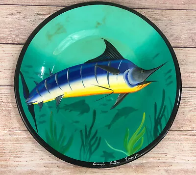 Gerardo Castro Lorenzo Signed Clay Folk Art Wall Plate Charger 17” Swordfish • $249