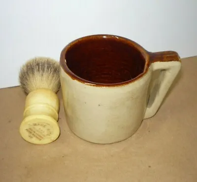 Vintage Shaving  Ceramic Mug And Brush  Made Rite 45  Pure Badger - Movie Prop • $24.50