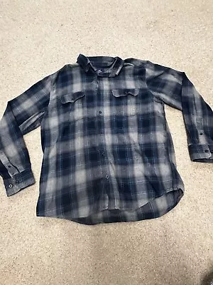 George Shirt Mens Size L Blue Plaid Button Up Long Sleeve Flannel • $9.35