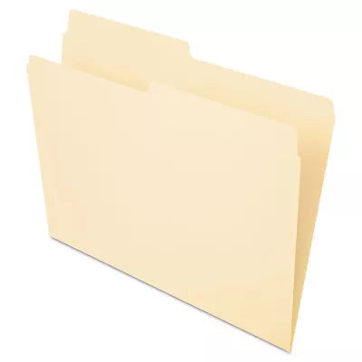 Pendaflex Essentials File Folders 1/2 Cut Top Tab Letter Manila 100/Box 75212 • $19.96