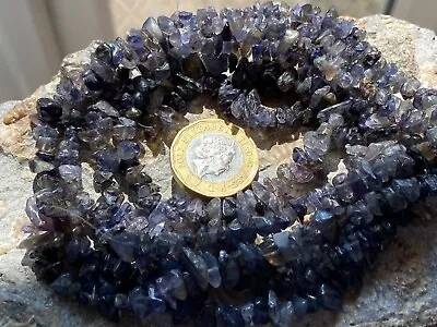 Iolite - Semi Precious - Gemstone Beads - 130cm Strand - Jewellery Making • £9.95