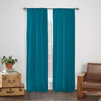 Cadenza Microfiber Rod Pocket Panel Pair Light Filtering Window Curtains 54 In • $20.57