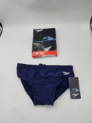 Speedo Youth Men's Navy Swimsuit Brief Powerflex Eco Solid Youth Size 28 Youth • $14.99