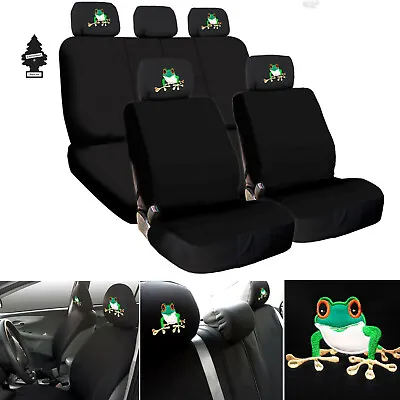 For VW Black Fabric Car Truck SUV Seat Covers Full Set Frog Design • $39.57