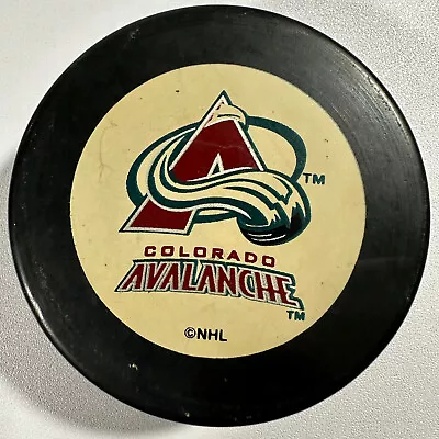 Vintage Colorado Avalanche Ice Hockey Puck NHL Licensed OFFICIAL InGlasCo • $9.95