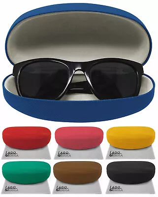 LAGO TERRA Large Snap Shut Protective Hard Glasses Sunglasses Case Travel Box • £9.99