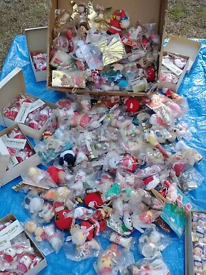 NOS (12) Vintage Christmas Ornaments Random Lot Flocked/Plastic/Wood/etc READ! • $31.85