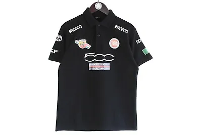 $20 • Buy Martini Racing Fiat 500 Polo T-Shirt Size S Black Big Logo Racing Abarth