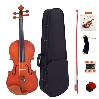 4/4 Full Size High Grade Maple Matt Acoustic Violin Fiddle Set • $47.98