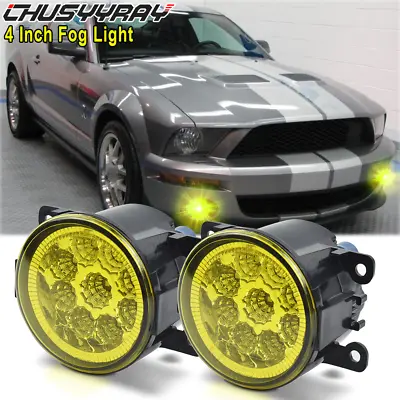 LED Fog Lights Front Bumper Lime Yellow For FORD MUSTANG 2006-2017 • $49.99