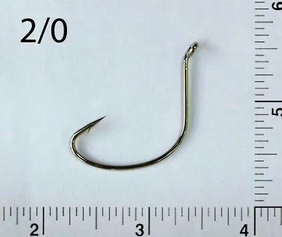 PACK OF 100 Size 2/0 TACKLEWORKS Offset Nickel Kahle Hooks Bent Eye Up • $13.75