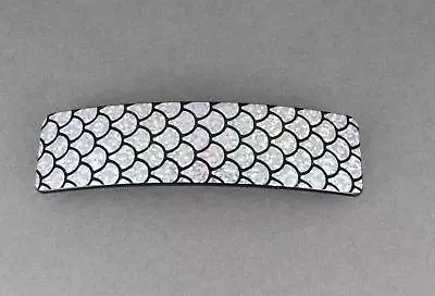 Silver Barrette Mermaid Scales Plastic Barrette Hair Clip Accessory 4.25  Long • $5.21