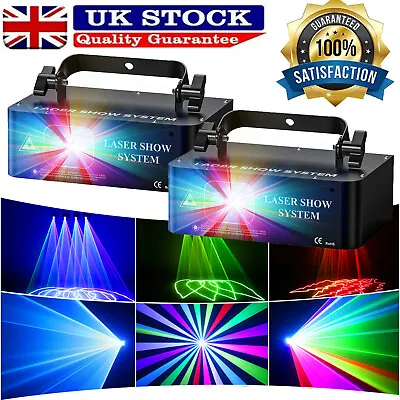 £50.99 • Buy 2PCS DMX RGB LED Laser Beam Scanner Projector DJ Disco Party Stage Laser Light
