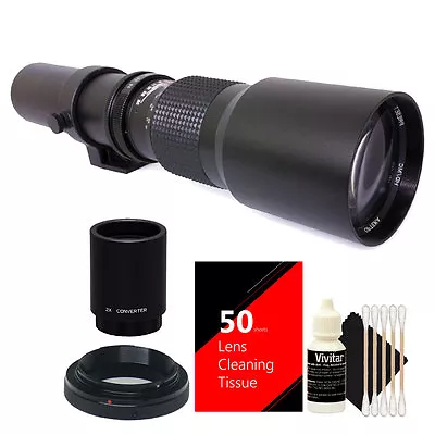 Vivitar 500mm/1000mm F/8 Telephoto Lens Kit For Canon EOS Rebel T5 T5i T6 T6i • $96.99