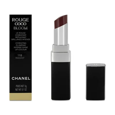 Chanel Rouge Coco Bloom Lip Colour Hydrating Plumping 118 Radiant Red Lipstick • £36.50