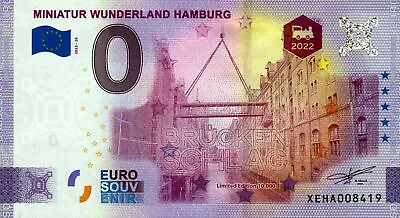 Zero Euro Bill - 0 Euro - Miniature Wunderland Hamburg 2022-20 Anniversary • £3.73