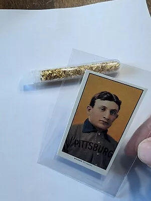 Honus Wagner T-206 Piedmont Cigarette Reprint Card +FREE VIAL GOLD FLAKES • $9.99