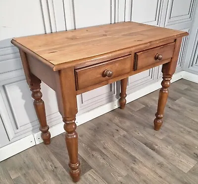 Antique Victorian Style Solid Pine Hall Console Table - Desk Drawers Low Boy • £189.99