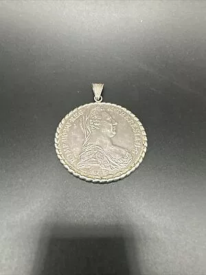 1780 SF Austria Thaler Maria Theresia Silver Crown Coin Pendant • $49.99