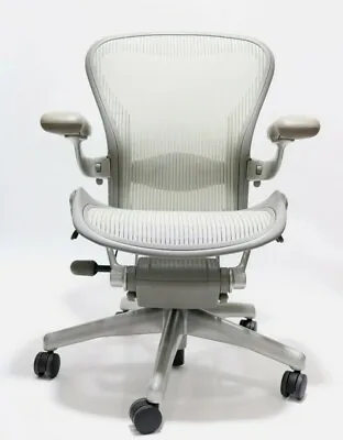 £574.02 • Buy Herman Miller Aeron Mesh Office Desk Chair Medium Size B Fully Adj Lumbar Silver