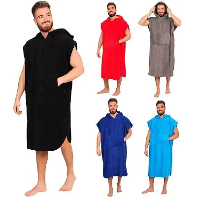 £18.99 • Buy Mens 100% Cotton Changing Robe With Pocket & Hood For Beach Swimming Surf Poncho