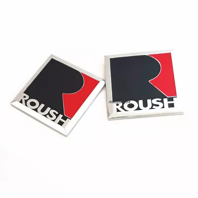 2X Chrome SQUARE ROUSH Decal Auto Fender Badge Emblem Sticker For MUSTANG GT • $14.85